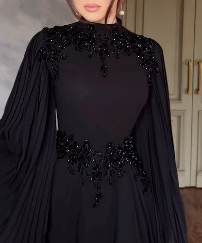 🔥Last Day 49% OFF🔥Elegant Black Rhinestone Long Dress