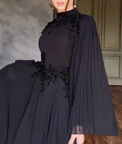 🔥Last Day 49% OFF🔥Elegant Black Rhinestone Long Dress