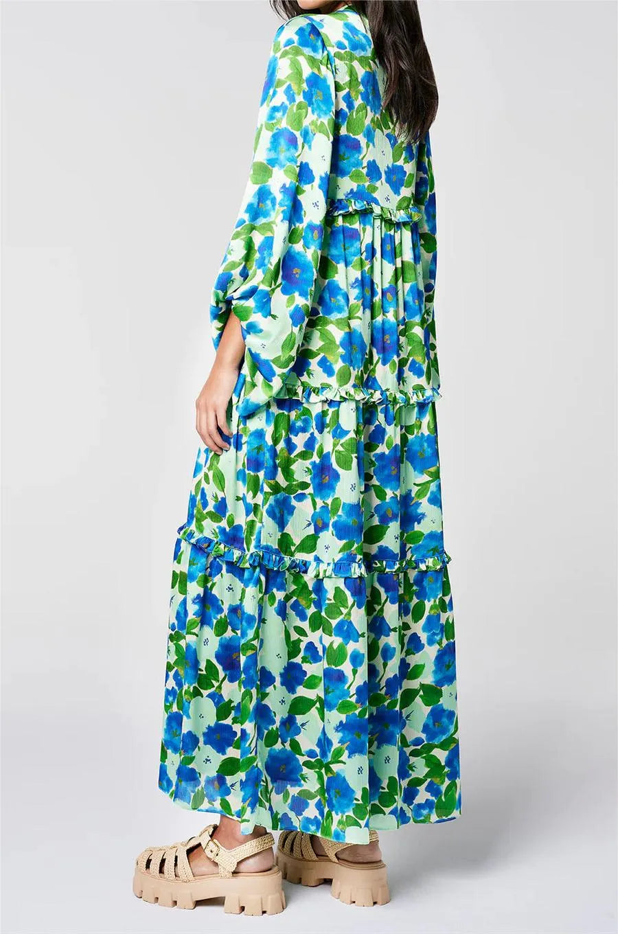 Printed Long Sleeve Maxi Dress