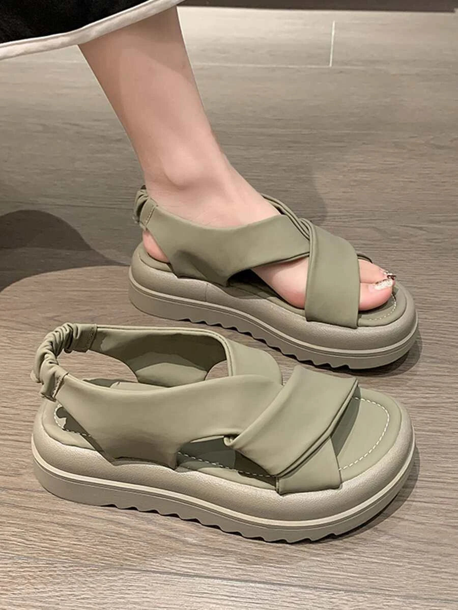 Women Minimalist Flatform Slingback Sandals, Fashion Summer Sandals