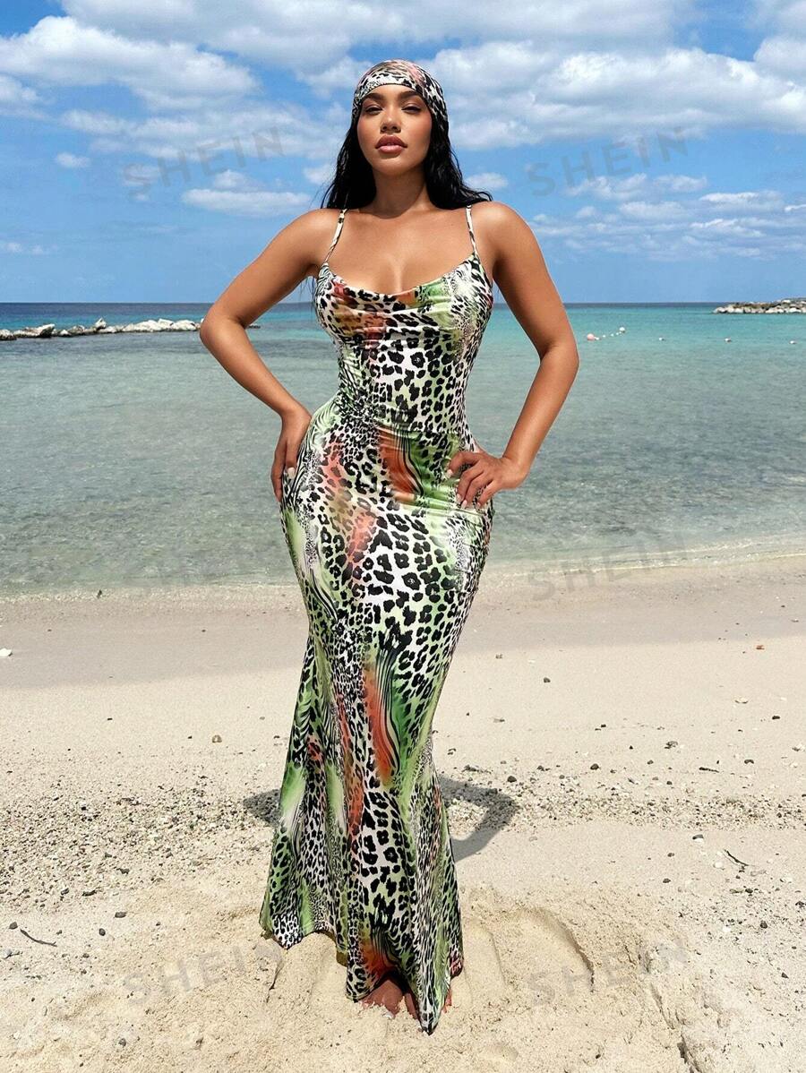 Women's Fashionable Butterfly Printed Sexy Summer Resort Dress