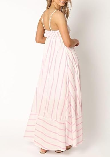 Women Striped Sleeveless Maxi Dress