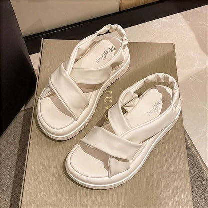 Women Minimalist Flatform Slingback Sandals, Fashion Summer Sandals