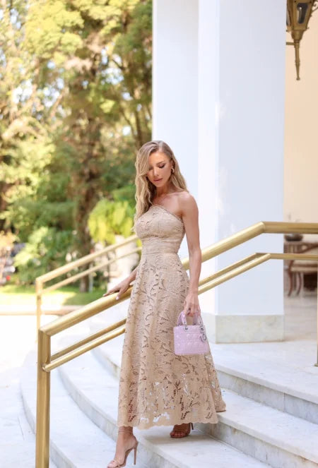 Moonlight Nude Halter Dress