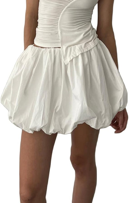 Bubble Skirts for Women Casual Pleated Ruffle skirts