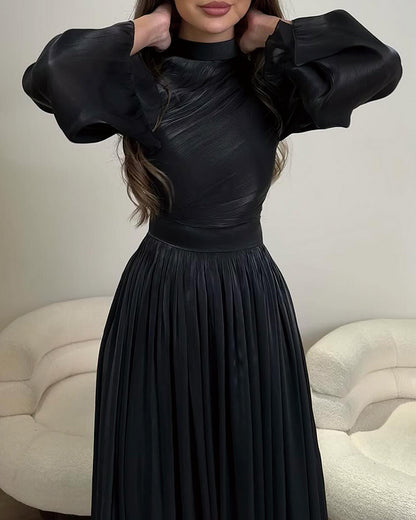 Chic waist bell sleeve dress