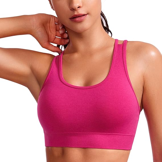 Womens Seamless Strappy Longline Sports Bra