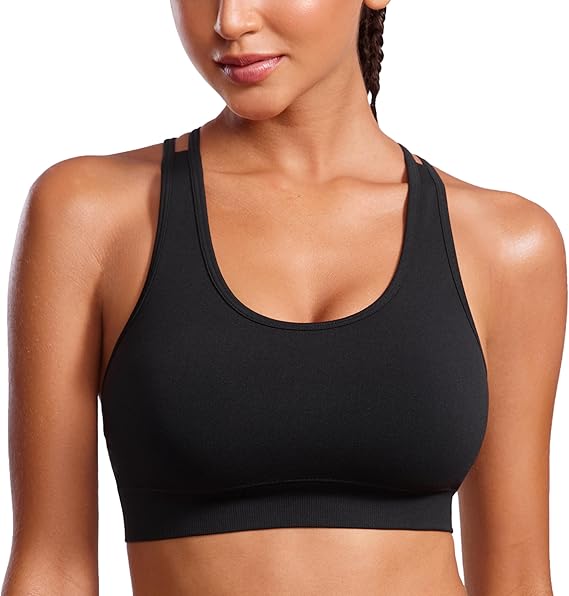 Womens Seamless Strappy Longline Sports Bra