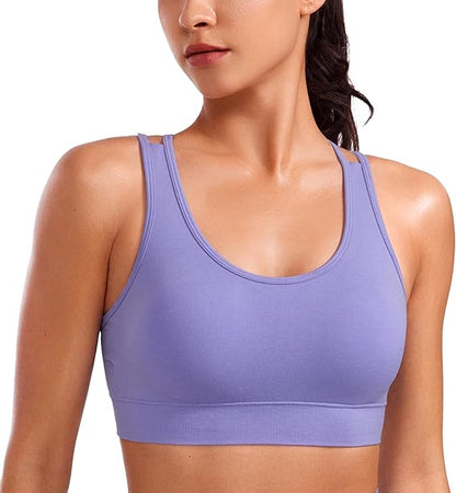 Womens Seamless Strappy Longline Sports Bra