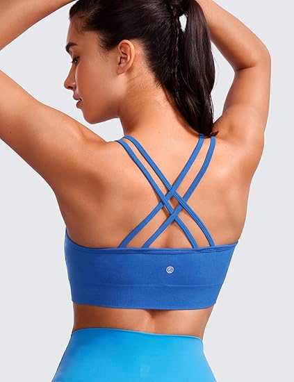 Womens Seamless Strappy Longline Sports Bra