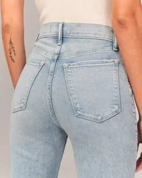 💥Heißer Verkauf 49 % RABATT💥Bauchkontrollierende, ultrahoch sitzende Stretch-Schlagjeans👖