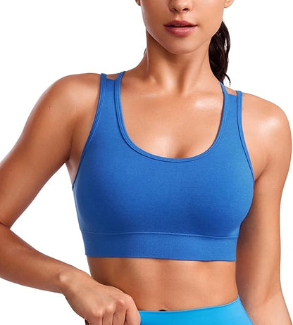 Womens Seamless Strappy Longline Sports Bra