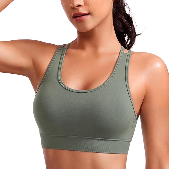 Womens Seamless Strappy Longline Sports Bra