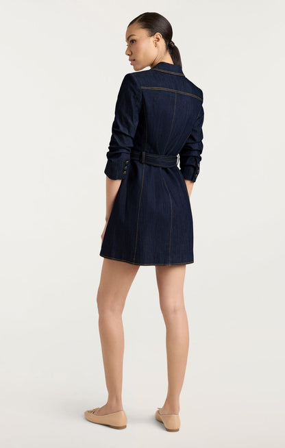 Women's Denim Belted Dress