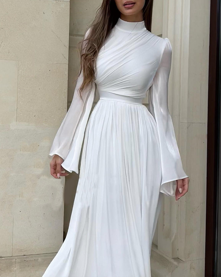 Chic waist bell sleeve dress