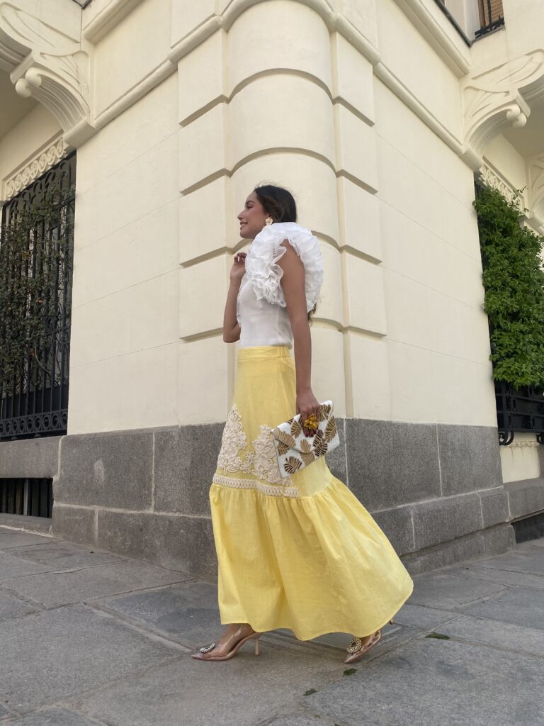 CARTAGENA EMBROIDERED SKIRT NOIR