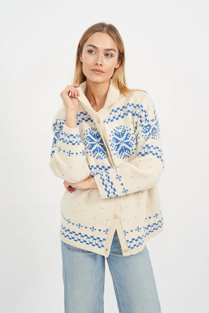 Women's Blue and White Knitwear