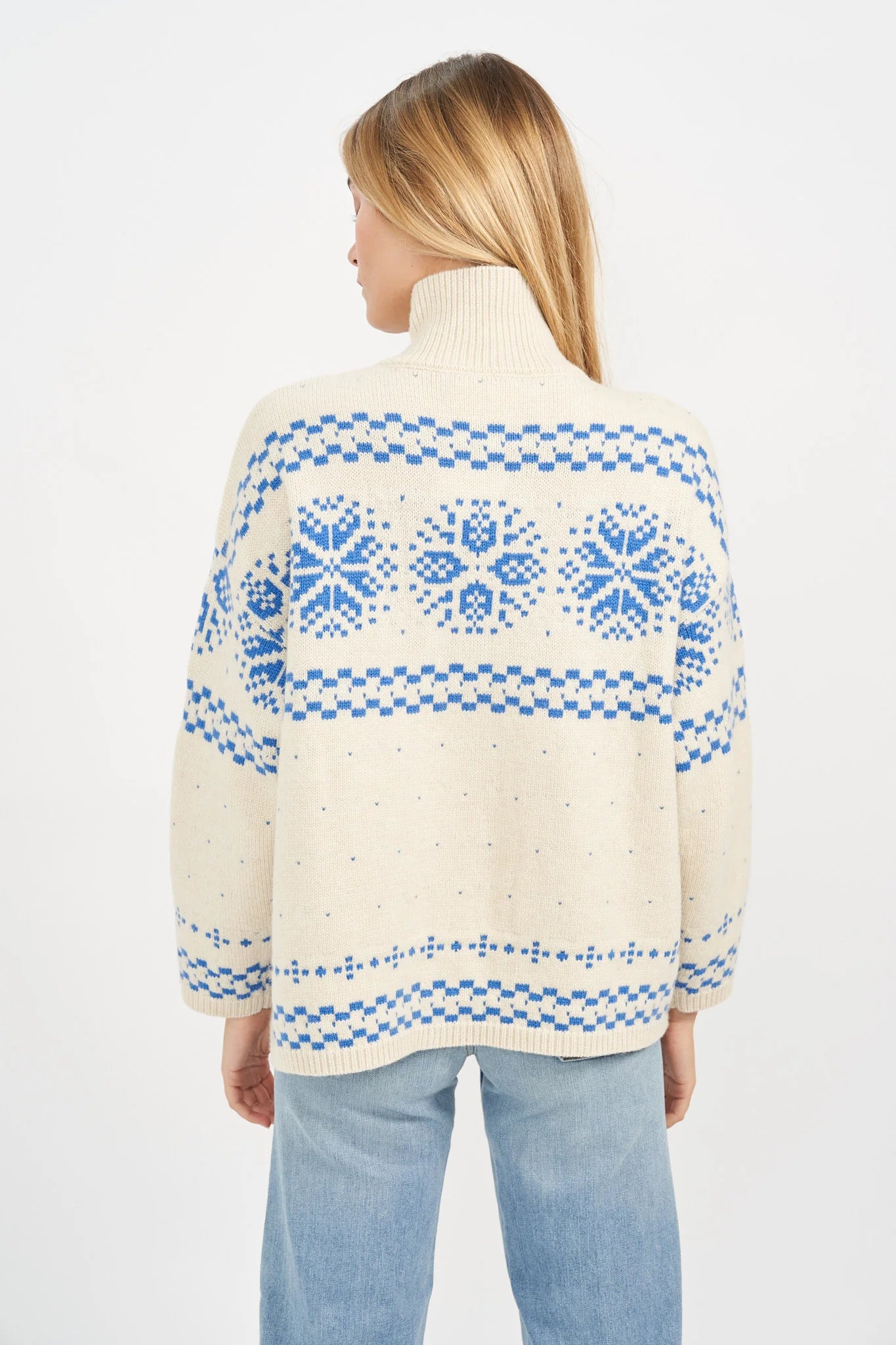 Women's Blue and White Knitwear