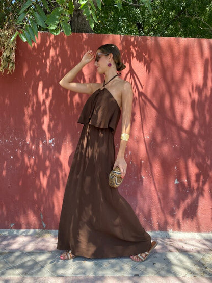 Chocolate Halter Dress