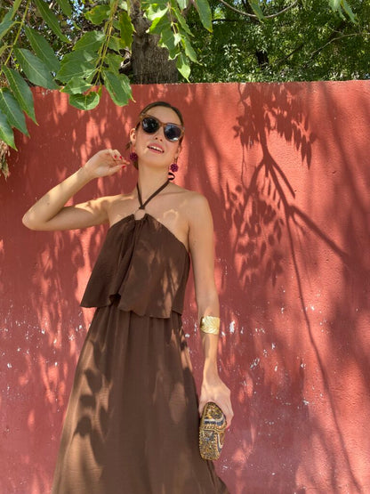 Chocolate Halter Dress