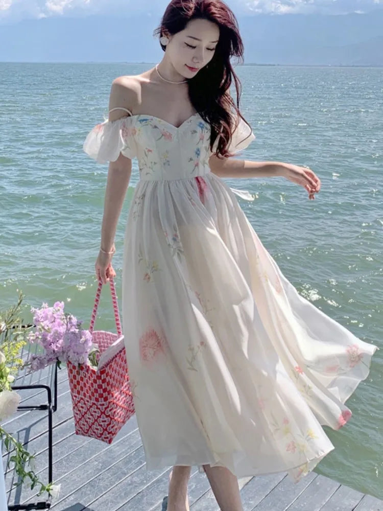 Fashion Floral Princess  Holiday Beach Boho Vestidos