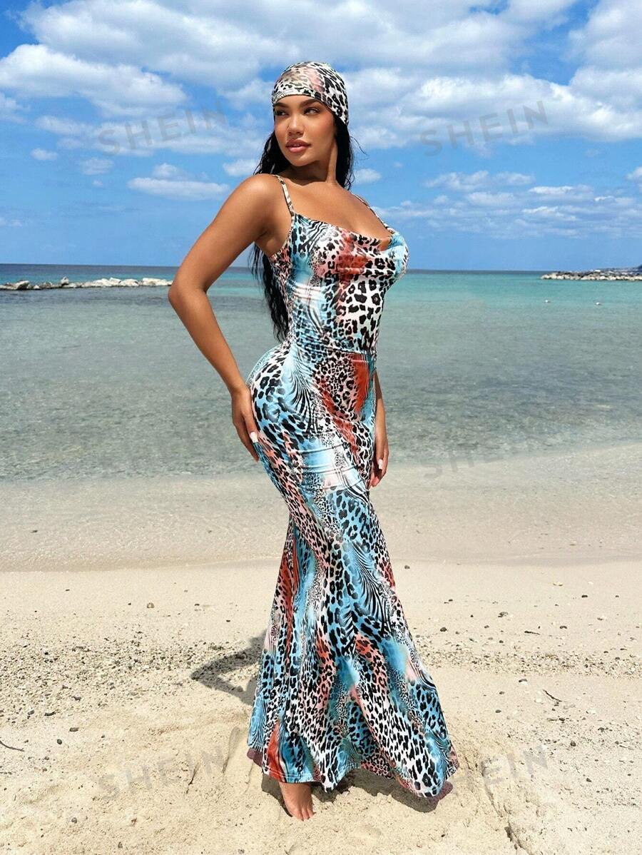 Women's Fashionable Butterfly Printed Sexy Summer Resort Dress