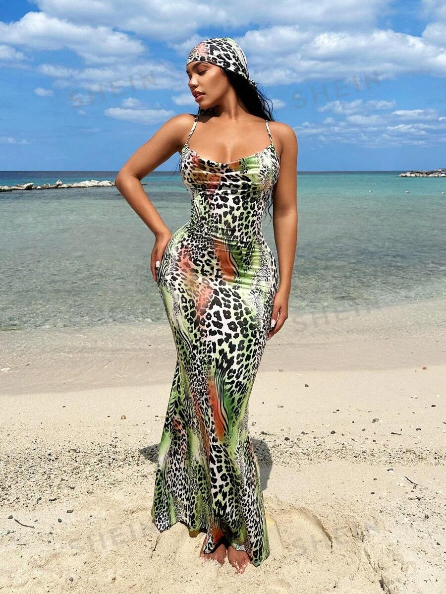 Women's Fashionable Butterfly Printed Sexy Summer Resort Dress