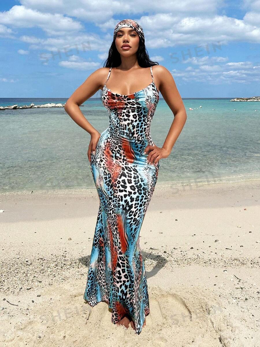 Women's Fashionable Butterfly Printed Sexy Summer Resort Dress