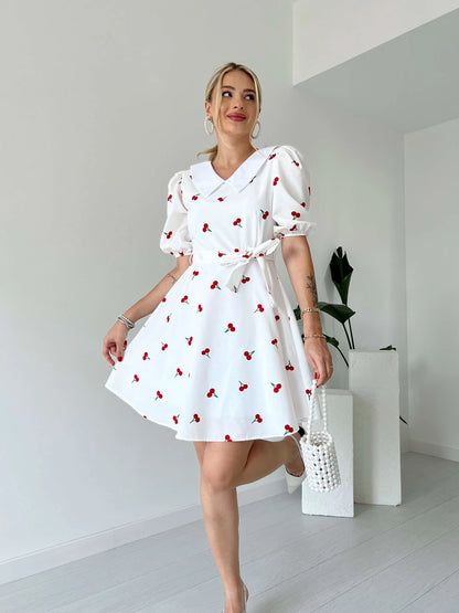 Bebe Collar Mini Poplin Dress