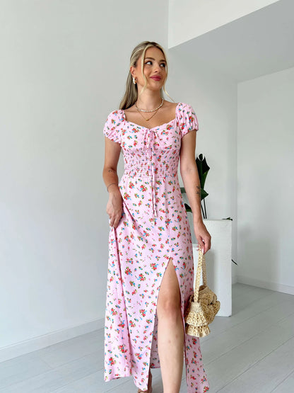 Floral Patterned Woven Viscose Dress