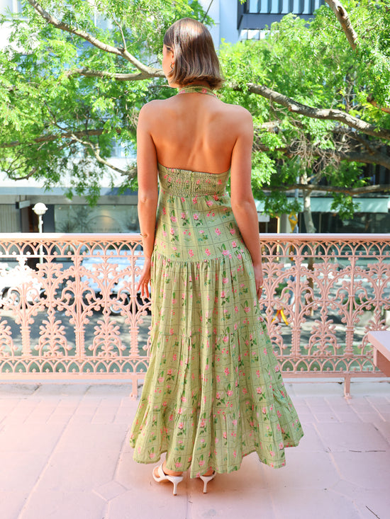 Green Flower Brick Dress