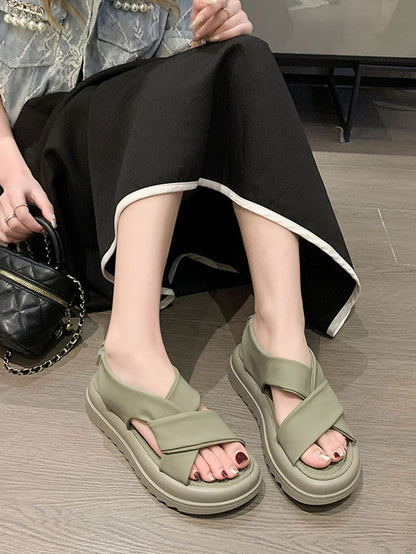 Women Minimalist Flatform Slingback Sandals, Fashion Summer Sandals