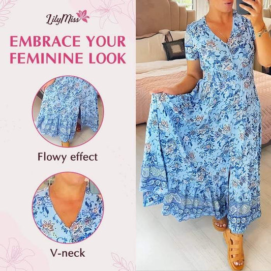 🎁LAST DAY SALE-49% OFF🎁Floral Print V-neck Dress