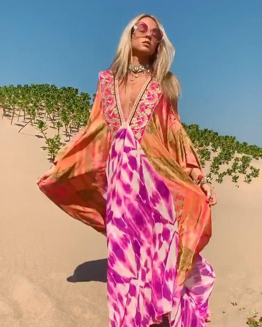 Bohemian Vacation Printed Kaftan