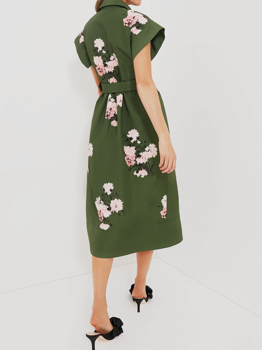 Floral Print Belted Shirt Dress