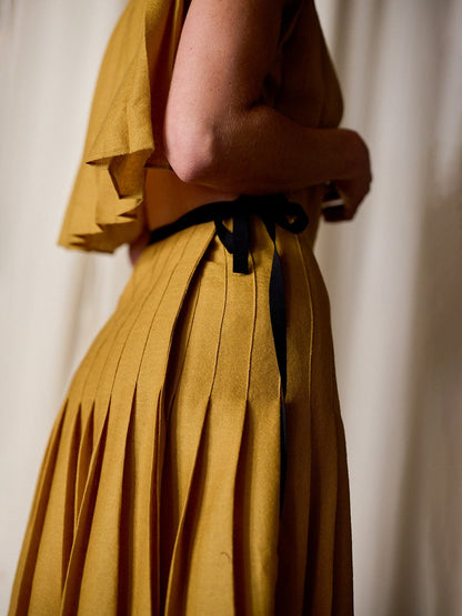 Cutout Hand Pleated Column Dress