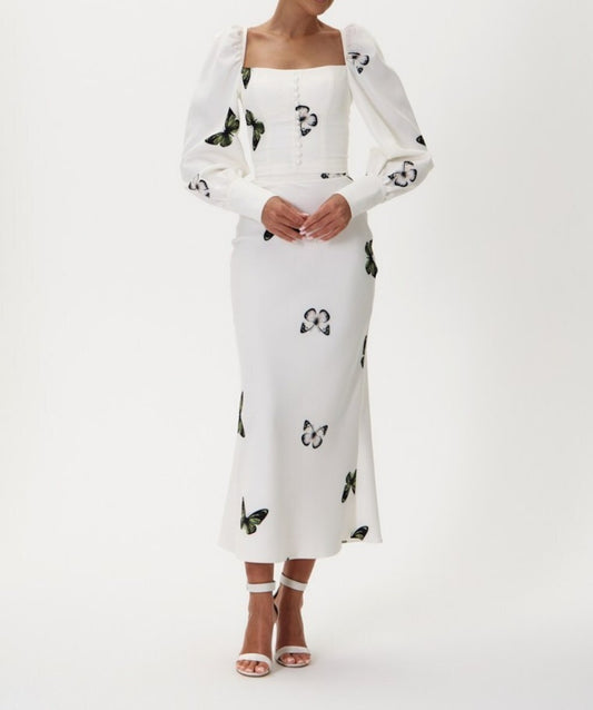 Elegant Printed Midi Dress