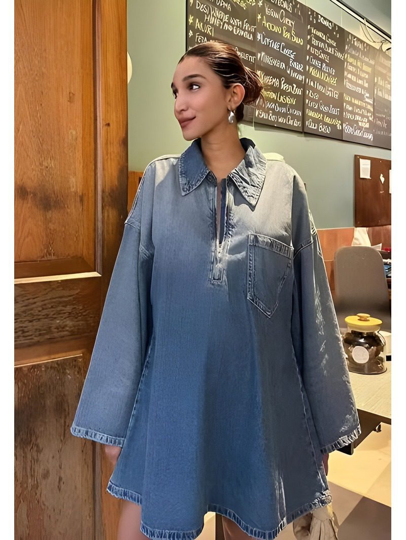 Women's Long Sleeve Denim Dress