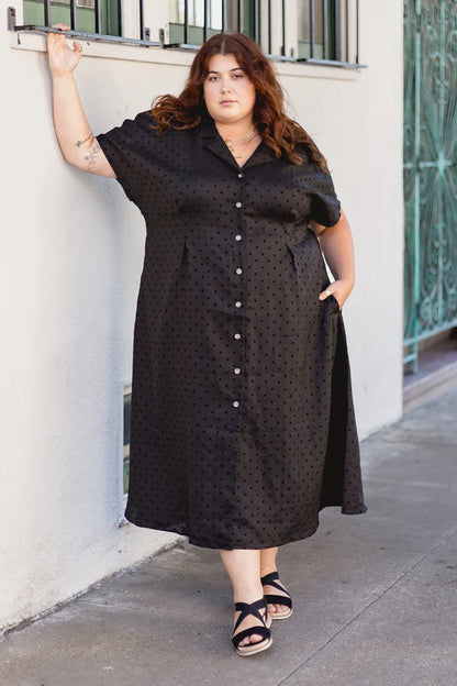 Women's Spotted Button Down Dress