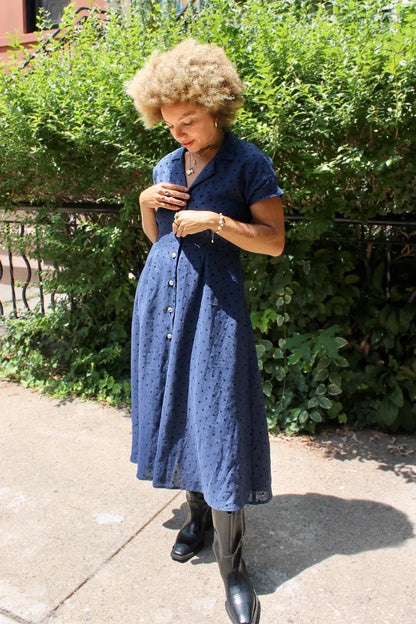 Women's Spotted Button Down Dress