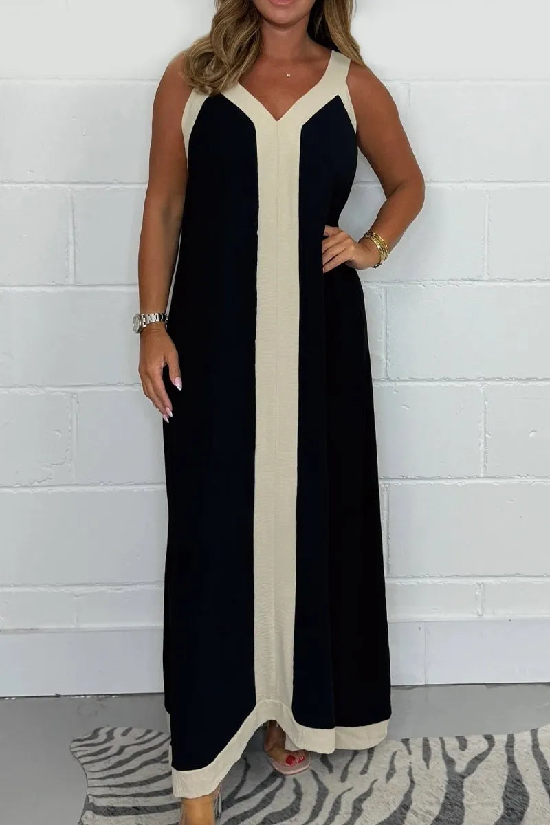 Women's Panelled Trim Maxi Dress