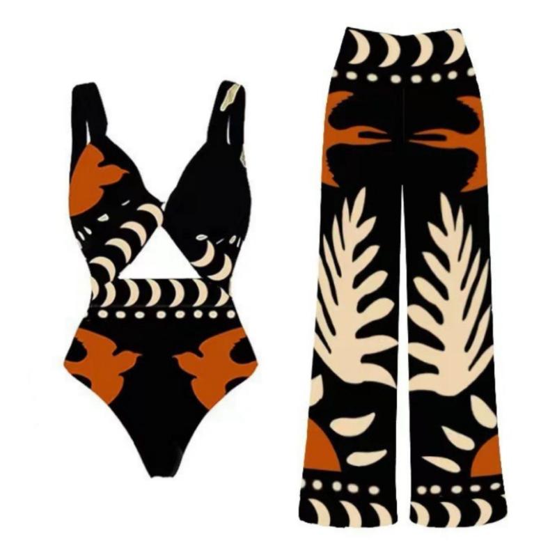 Vintage Printed Mesh Swimsuit