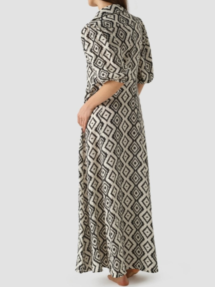 🔥Last Day Save 49% 0FF  The Printed Elastic Sleeve Maxi Dress For Events