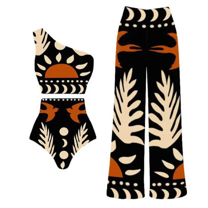 Vintage Printed Mesh Swimsuit