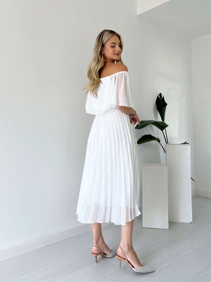 Pleated Chiffon Strapless Dress