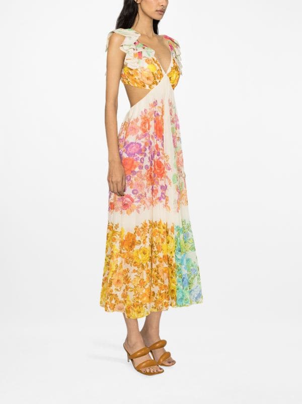 2024 New Aurelio Floral Summer Boho Flowy V-Neck Floral  Dress